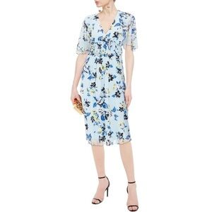 Diane Von Furstenberg Floral Midi Dress Blue